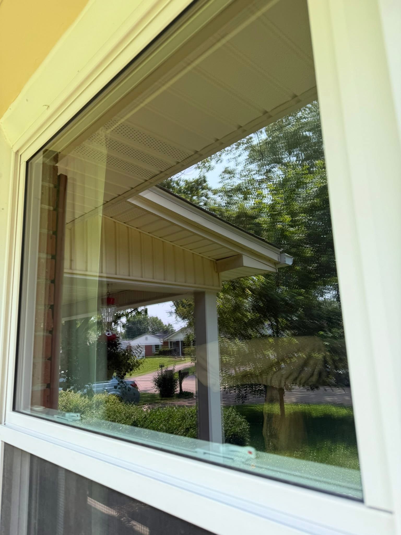 Sparkling clean window after cleaning